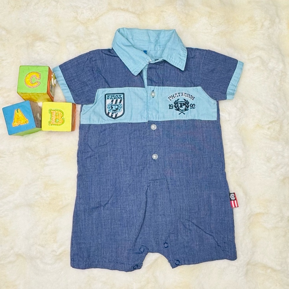 Phat Farm Baby Romper in Blue Shades